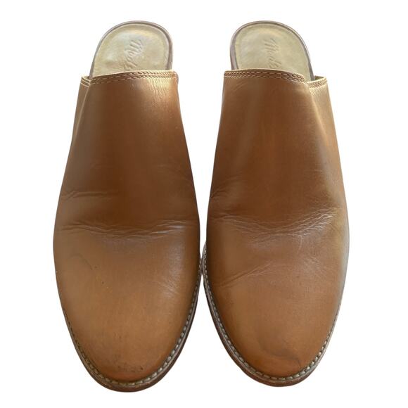 Madewell Cognac Brown Harper Leather Slip On Heeled Mules - Picture 6 of 12